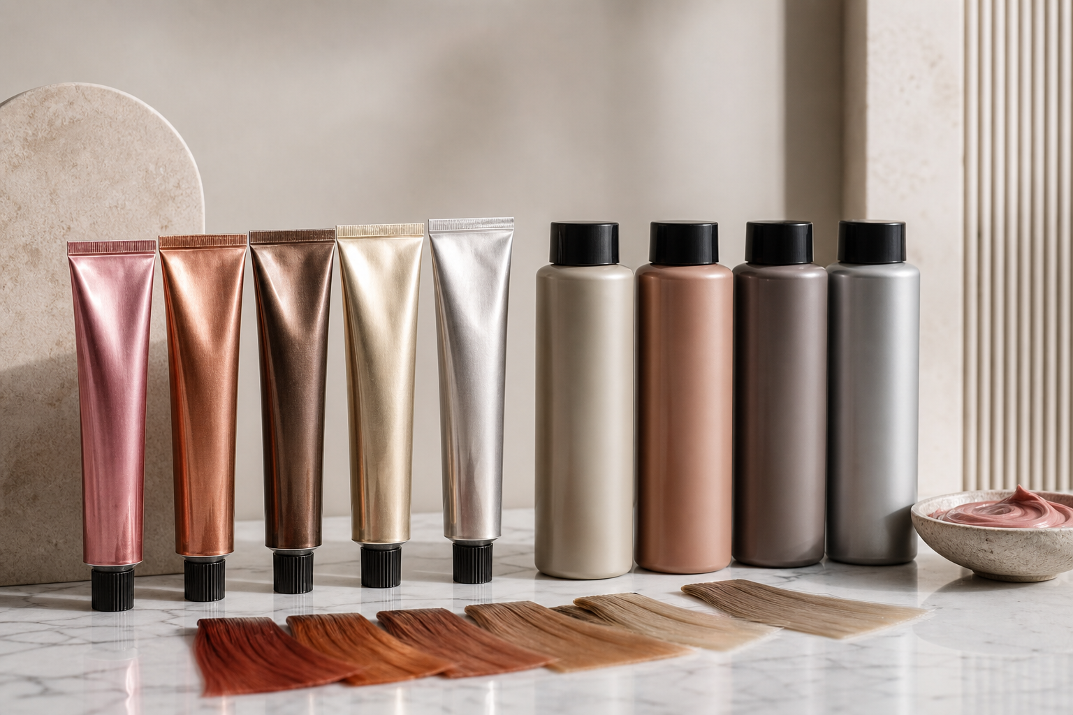 Aluminum hair color tubes and professional color packaging